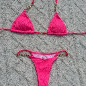 Hot Pink Bikini with Chains